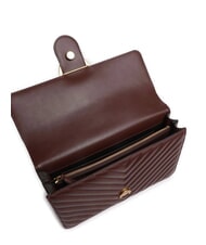 PINKO CLASSIC LOVE ONE Borsa in pelle nappa burgundy wine-antique gold - Borse Donna - 4