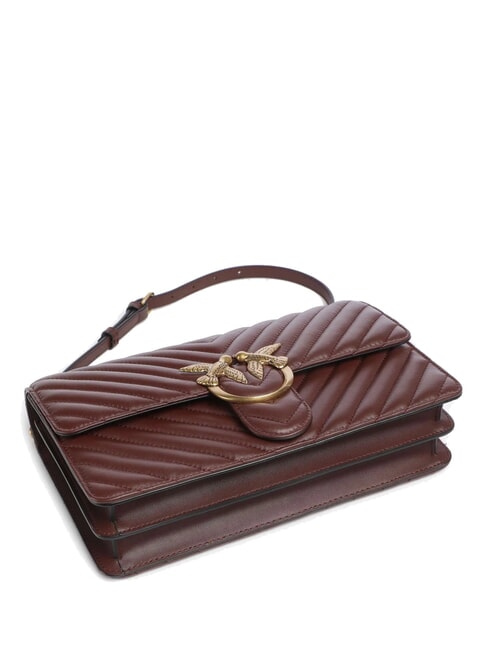 CLASSIC LOVE ONE Borsa in pelle nappa burgundy wine-antique gold - Borse Donna