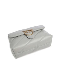 PINKO CLASSIC LOVE PUFF Borsa in pelle nappa grigio perla-antique gold - Borse Donna - 5