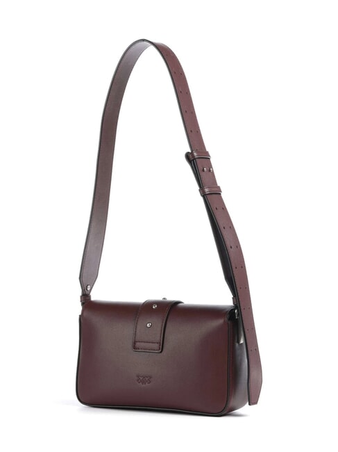 LOVE ONE SLOUCHY Borsa mini tracolla in pelle burgundy wine-old silver - Borse Donna