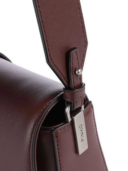 LOVE ONE SLOUCHY Borsa mini tracolla in pelle burgundy wine-old silver - Borse Donna