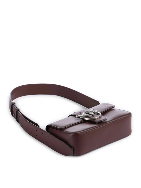 LOVE ONE SLOUCHY Borsa mini tracolla in pelle burgundy wine-old silver - Borse Donna