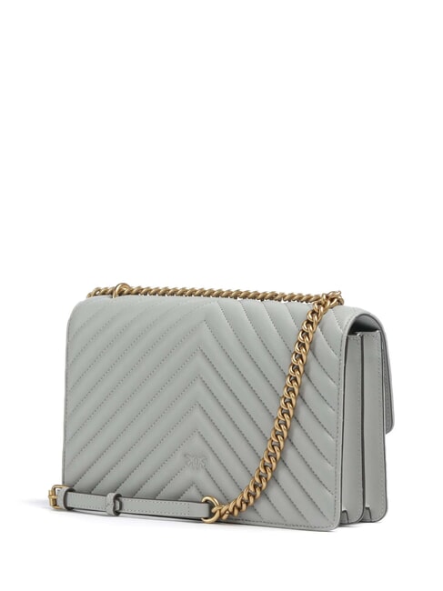 CLASSIC LOVE ONE Borsa in pelle nappa grigio perla-antique gold - Borse Donna