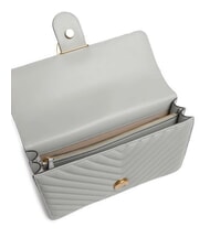 PINKO CLASSIC LOVE ONE Borsa in pelle nappa grigio perla-antique gold - Borse Donna - 4