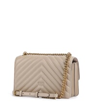 PINKO MINI LOVE BAG Borsa one chevron beige-grigio fumo-antique gold - Borse Donna - 2