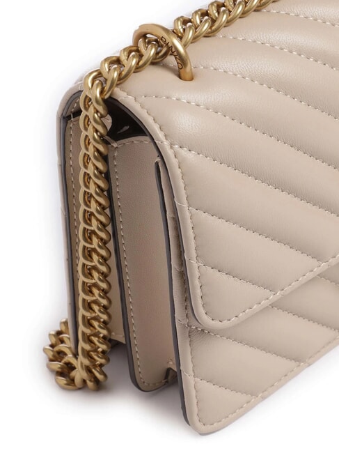 MINI LOVE BAG Borsa one chevron beige-grigio fumo-antique gold - Borse Donna