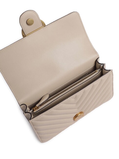 MINI LOVE BAG Borsa one chevron beige-grigio fumo-antique gold - Borse Donna