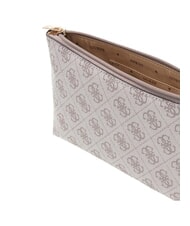 GUESS LAUREL 2 Pochette con polsierina dark taupe logo - Borse Donna - 3