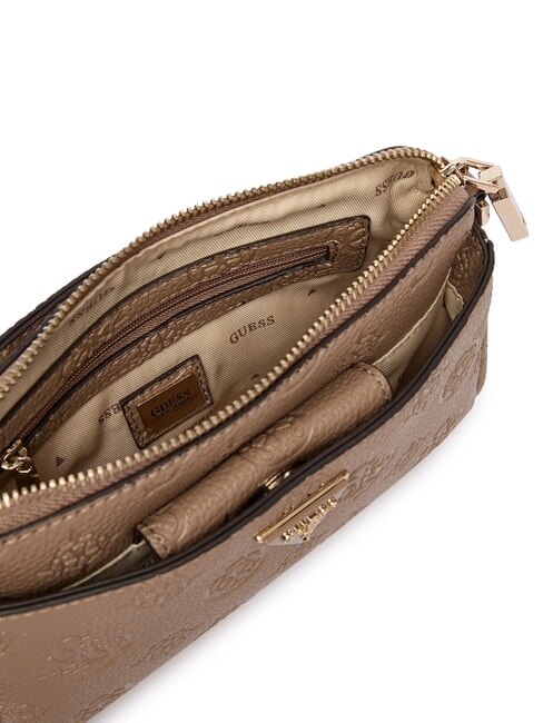 CRESIDIA 2 Borsa a tracolla peony logo impresso dark taupe logo - Borse Donna