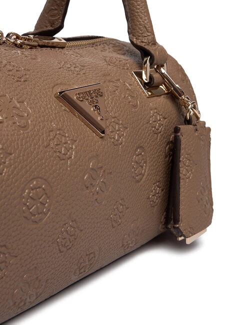 CRESIDIA 2 Borsa a bauletto con tracolla dark taupe logo - Borse Donna