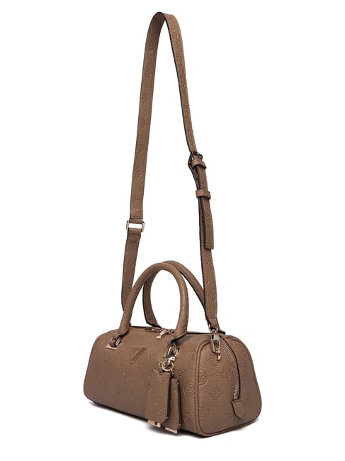 CRESIDIA 2 Borsa a bauletto con tracolla dark taupe logo - Borse Donna