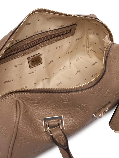 CRESIDIA 2 Borsa a bauletto con tracolla dark taupe logo - Borse Donna