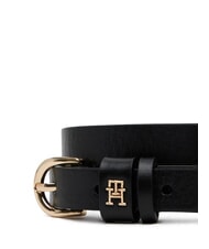 TOMMY HILFIGER TH LOGO Cintura da donna sottile in pelle black - Cinture - 3