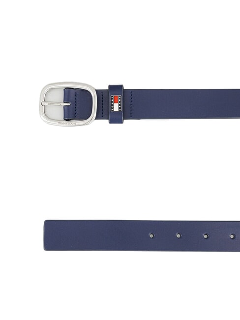 TOMMY JEANS OVAL  Cintura accorciabile in pelle yale navy - Cinture