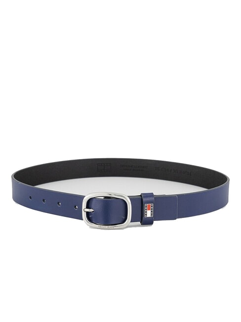 TOMMY JEANS OVAL  Cintura accorciabile in pelle yale navy - Cinture