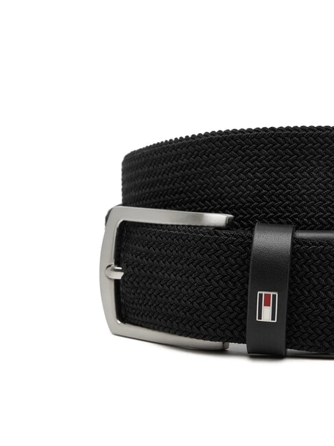 DENTON ELASTIC Cintura da uomo in tessuto intrecciato black - Cinture