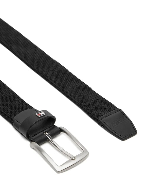 DENTON ELASTIC Cintura da uomo in tessuto intrecciato black - Cinture