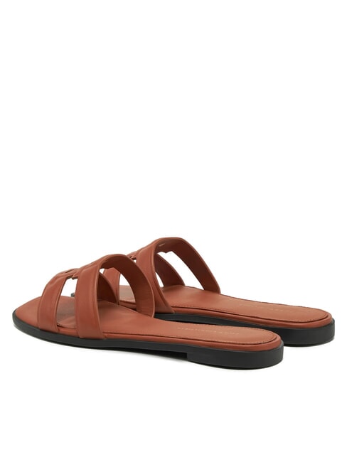 TH LOGO STRAP Ciabattine basse in pelle cinnamon bark - Scarpe Donna