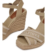 TOMMY HILFIGER TH Sandali alti in canvas con zeppa horseradish - Scarpe Donna - 3