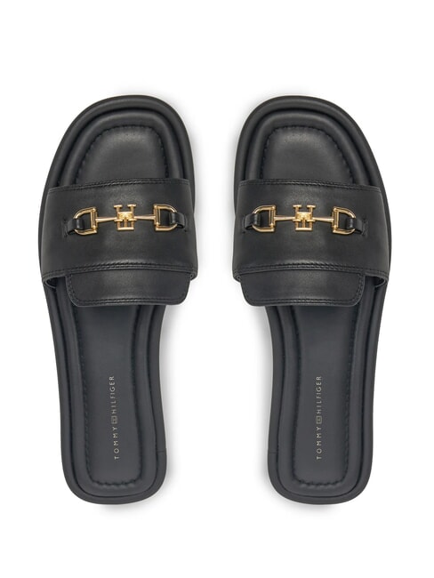 TH Ciabattine in pelle con logo black - Scarpe Donna