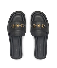 TOMMY HILFIGER TH Ciabattine in pelle con logo black - Scarpe Donna - 3
