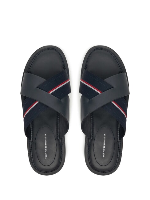 TH Ciabatte in pelle con nastro logato desert sky - Scarpe Uomo