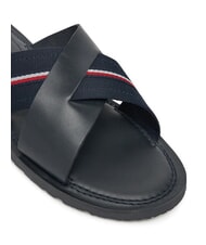 TOMMY HILFIGER TH Ciabatte in pelle con nastro logato desert sky - Scarpe Uomo - 4