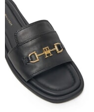 TOMMY HILFIGER TH Ciabattine in pelle con logo black - Scarpe Donna - 4