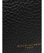 GIANNI CHIARINI CECILE Borsa a spalla in pelle martellata Nero - Borse Donna - 3