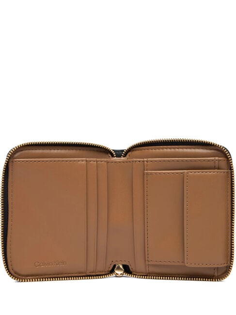 EMBOSSED LOGO Portafoglio Zip Around Small black/toasted coconut - Portafogli Donna