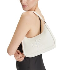 CALVIN KLEIN BOLD MONOGRAM Borsa a spalla lily white - Borse Donna - 5