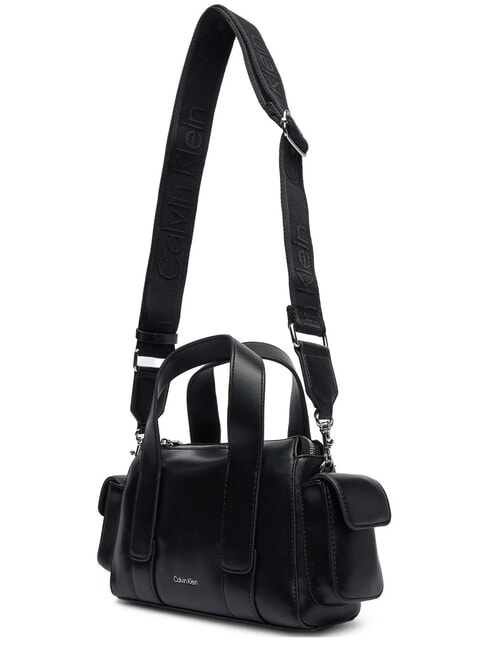 SIGNATURE LOGO STRAP Borsa a mano, con tracolla black / old silver - Borse Donna