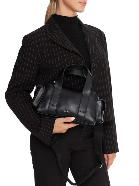 SIGNATURE LOGO STRAP Borsa a mano, con tracolla black / old silver - Borse Donna