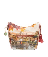 YNOT YESBAG Borsa hobo a spalla con tascona rome raining - Borse Donna - 4