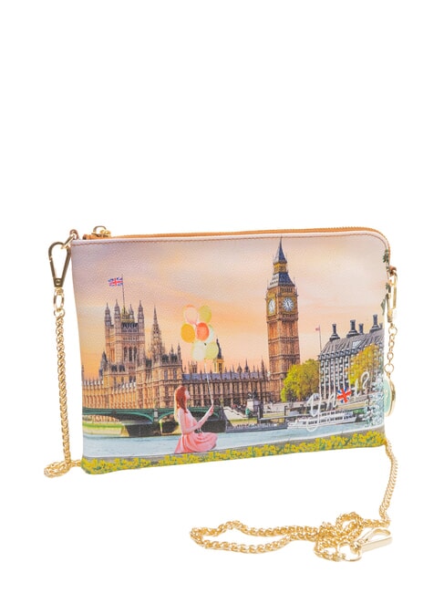 YESBAG Pochette con tracolla metallica yellow flower - Borse Donna