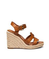 TOMMY HILFIGER TH Sandali pelle alti zeppa espadrillas cognac brown - Scarpe Donna - 3