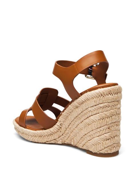 TH Sandali pelle alti zeppa espadrillas cognac brown - Scarpe Donna