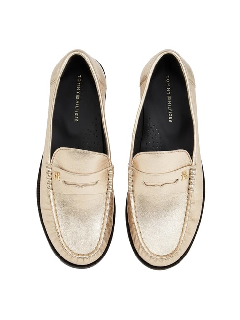 TH METALLIC Mocassini in pelle metallizzata gold - Scarpe Donna