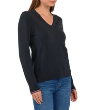 TOMMY HILFIGER TH Pullover da donna scollo a V ck black - Maglie Donna - 3