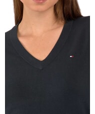 TOMMY HILFIGER TH Pullover da donna scollo a V ck black - Maglie Donna - 4