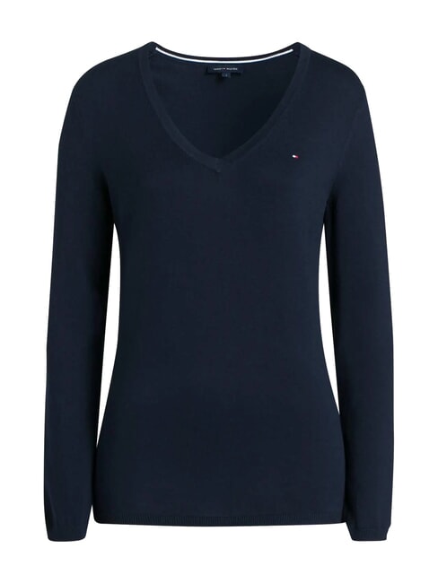 TH Maglione donna con scollo a V blue - Maglie Donna
