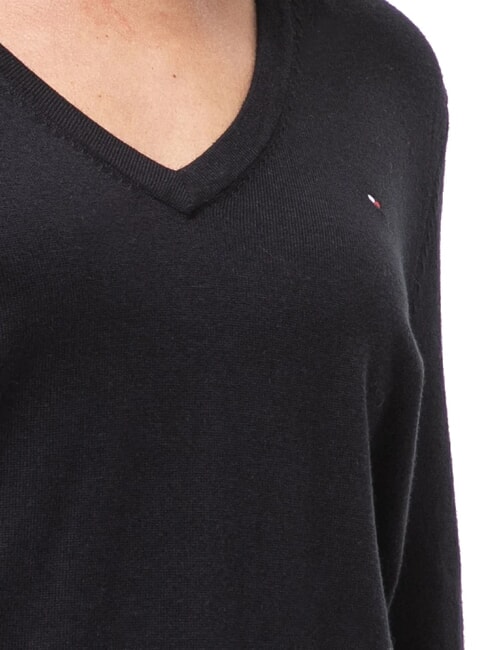 TH Maglione donna con scollo a V tommy black - Maglie Donna