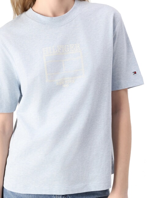 OUTLINE FLAG TEE T-shirt a maniche corte regular fit ice blue heather - T-shirt e Top Donna