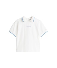TOMMY HILFIGER TH Polo a maniche corte da donna ecru - Polo Donna - 4