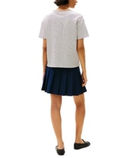 TOMMY HILFIGER TH T-shirt relaxed fit con scollo a V cream/dark blue stp - T-shirt e Top Donna - 3