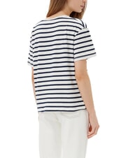 TOMMY HILFIGER TH T-shirt relaxed fit con scollo a V breton ecru/dark night navy stp - T-shirt e Top Donna - 2