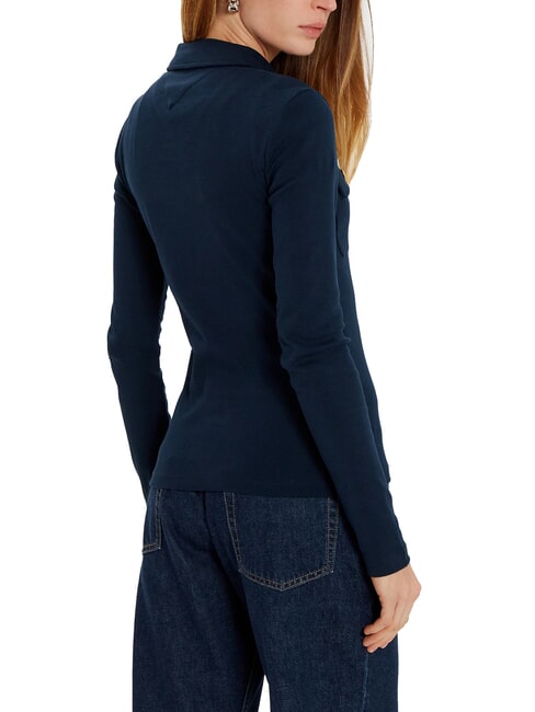 TH Polo a manica lunga slim fit dark night navy - Polo Donna