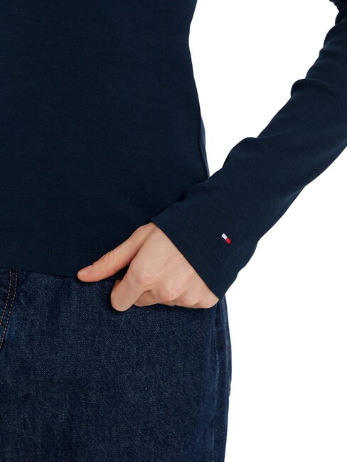 TH Polo a manica lunga slim fit dark night navy - Polo Donna