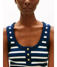 TOMMY HILFIGER HENLEY Canotta a 3 bottoni dark night navy white breton stripe - T-shirt e Top Donna - 3