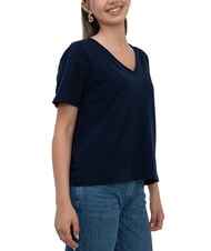 TOMMY HILFIGER TH T-shirt  scollo a V relaxed fit dark night navy - T-shirt e Top Donna - 3